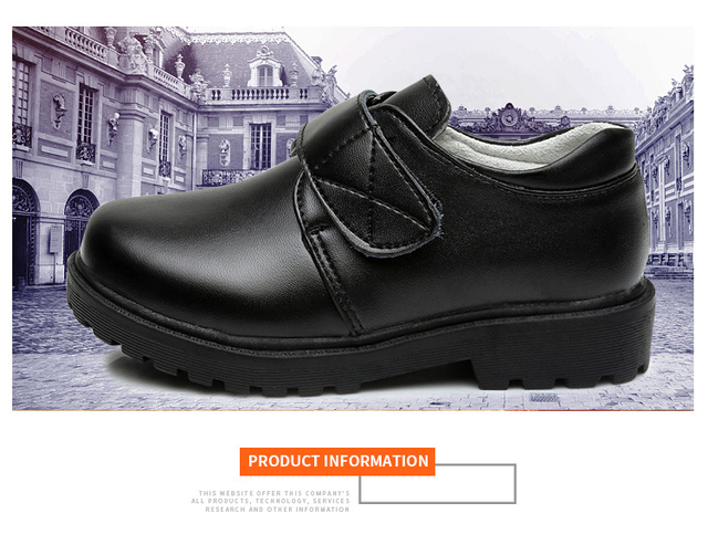 Skórzane buty chłopięce z prawdziwej skóry bydlęcej, czarne, podstawowe i gimnazjalistów - Wianko - 2