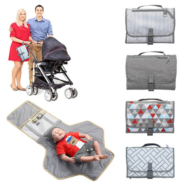 Składany wodoodporny przewijak na pieluchy dla noworodków z ręcznymi torbami do zabawy - Wianko - 2