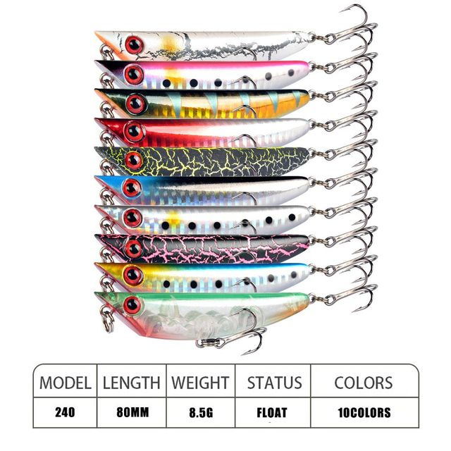 Ołówek Crankbait - twarda przynęta o mocnym Wobble i powolnym pływaniu, wysokiej jakości ABS, 85g, 8cm, 3D oczy, haki, Fishing Lure Swimbait - Wianko - 2