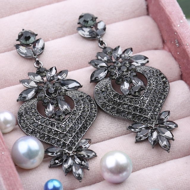 Wiszące kolczyki Veyofun Vintage Rhinestone z dużymi hiperbolami - biżuteria na imprezę dla kobiet hurtownie - Wianko - 7