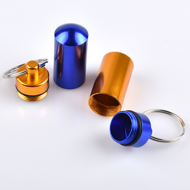 Pojemnik na leki na tabletki wodoodporny, przenośny, mini, z kluczykiem, ze stopu aluminium - Wianko - 4