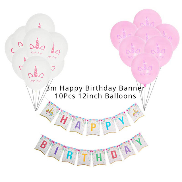 Dekoracje urodzinowe dla dziewczyny - różowy jednorożec, jednorazowe zastawy stołowe, zestaw numer balony, wystrój 1. Materiały urodzinowe - Wianko - 4