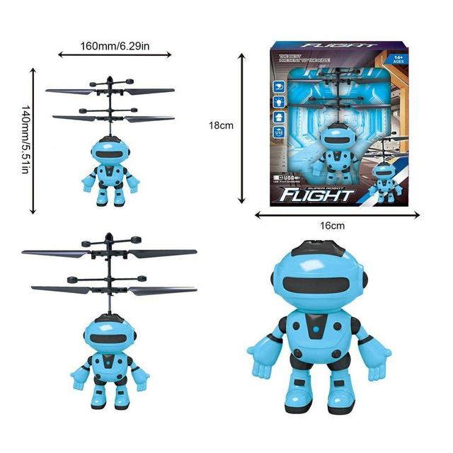 Elektryczny samolot RC indukcyjny na podczerwień z ładowaniem USB, mini Fly Robot z zawieszeniem, zabawka dla dzieci - Wianko - 6