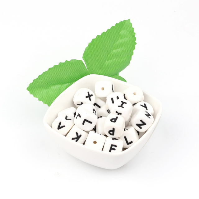 TYRY.HU Silikonowe koraliki z angielskim alfabetem - 12mm, Food Grade, do żucia, DIY, ząbkowanie, zabawki - Wianko - 10
