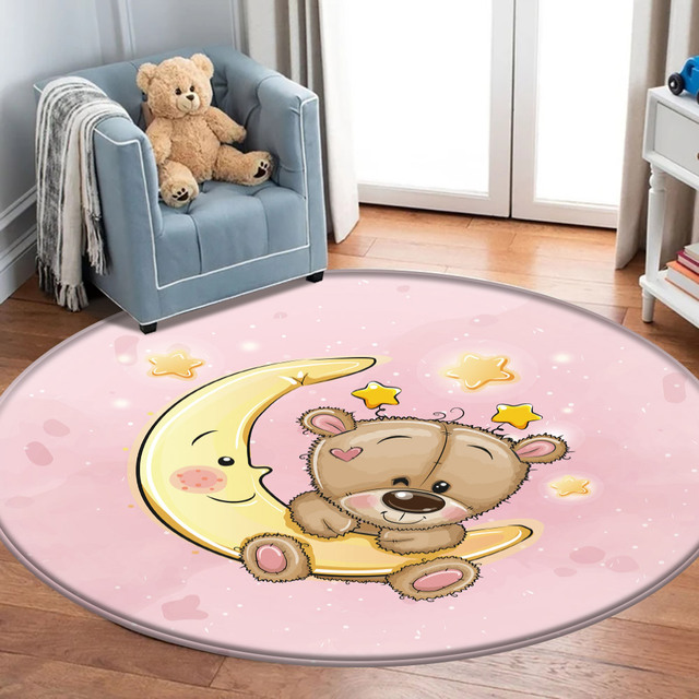 Dywan dla dzieci z nadrukiem niedźwiedzia białego z cartoona w stylu skandynawskim - Wianko - 10