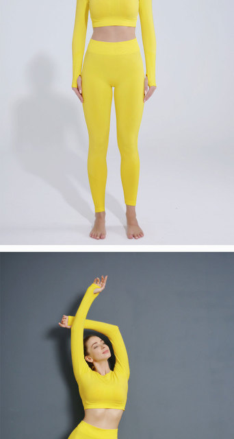Kobiety zestaw do jogi: 3 sztuki bezszwowe dresy, legginsy z wysokim stanem i koszulka fitness - Wianko - 27