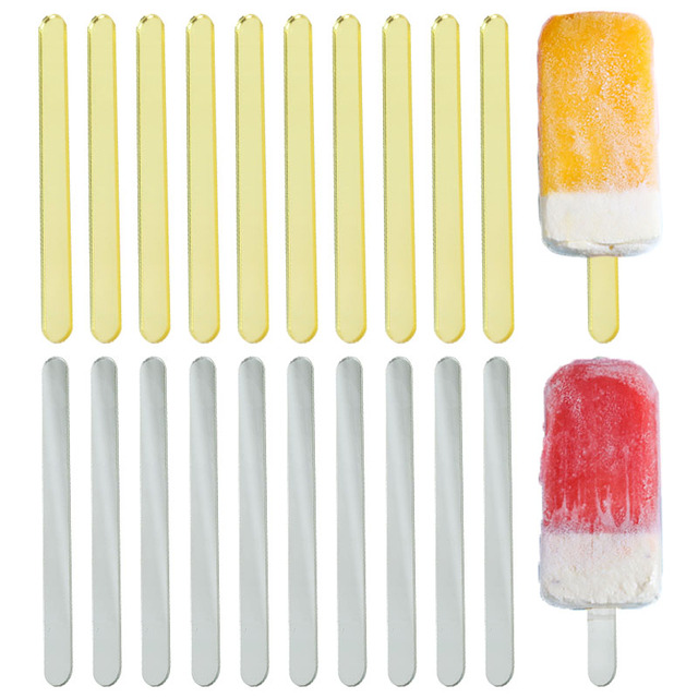 10 sztuk akrylowe lustro Popsicle kij do lodów urodziny lato Party DIY Handmade baby shower prezent - Wianko - 7