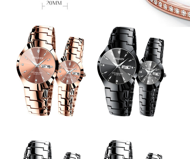 Zegarek marki FNGEEN 2021, luksusowy, stalowy, moda dla par, prezent, Relogio Feminino - Wianko - 5