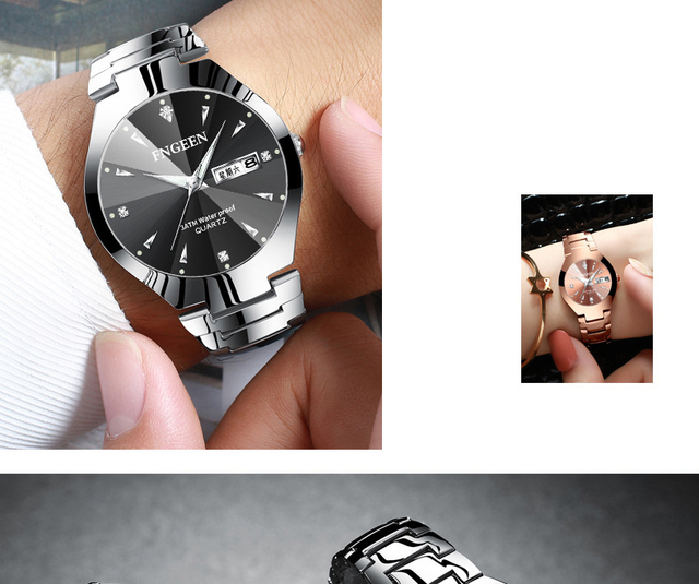 Zegarek marki FNGEEN 2021, luksusowy, stalowy, moda dla par, prezent, Relogio Feminino - Wianko - 8