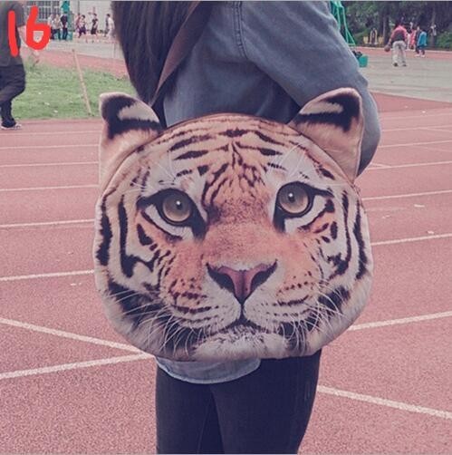 Duża damska bawełniana torebka na ramię w designie kreskówki z kotem, psem, tygrysem i leopardem M608 - Wianko - 10
