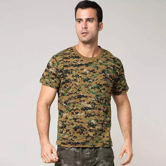 Kamuflażowa taktyczna koszula wojskowa O-Neck dla mężczyzn - bielizna myśliwska - Wianko - 2