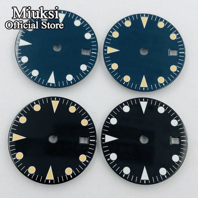 Zegarek Miuksi 28.5mm czarno-niebieski z tarczą świecącą, pasujący do ruchów Miyota 8205/8215/821A, ETA 2836/2824, Mingzhu DG 2813/3804 - Wianko - 1