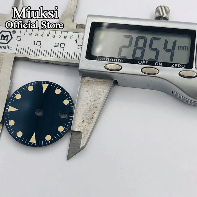 Zegarek Miuksi 28.5mm czarno-niebieski z tarczą świecącą, pasujący do ruchów Miyota 8205/8215/821A, ETA 2836/2824, Mingzhu DG 2813/3804 - Wianko - 3
