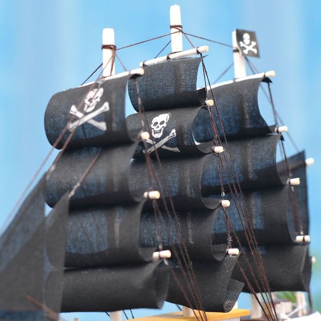 Posąg Dekoracja Wnętrz Styl Śródziemnomorski Piracki Statek Czarna Perła Model Prezent Urodzinowy OZdoba na biurko A01 - Wianko - 5