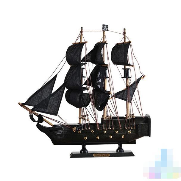 Posąg Dekoracja Wnętrz Styl Śródziemnomorski Piracki Statek Czarna Perła Model Prezent Urodzinowy OZdoba na biurko A01 - Wianko - 6