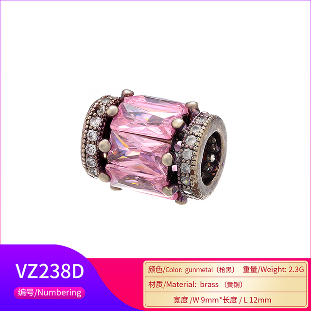 Naszyjnik bransoletka koraliki ZHUKOU 9x12mm mosiądz kryształowy spacer dla kobiet ręcznie robiony Model: VZ238 - Wianko - 23