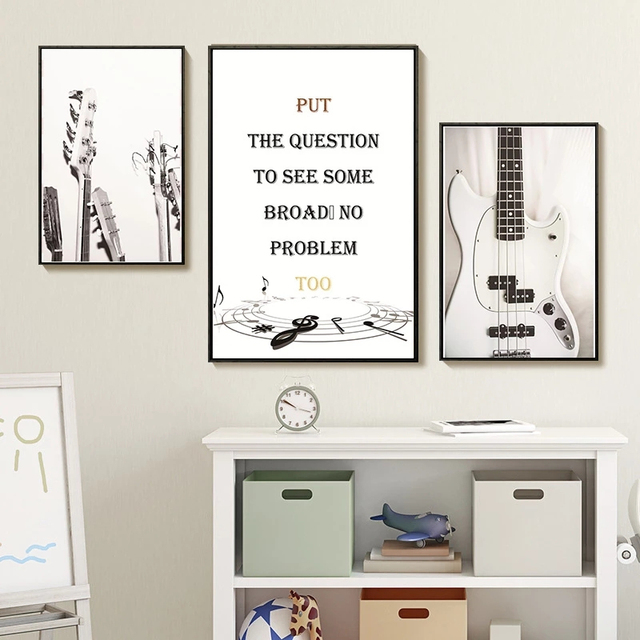 Plakat Nordic z minimalistyczną cytatem gitara na płótnie do dekoracji ścian - idealny wystrój salonu i sypialni - Wianko - 2
