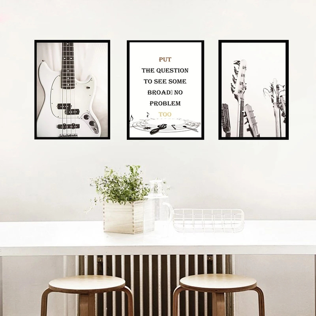 Plakat Nordic z minimalistyczną cytatem gitara na płótnie do dekoracji ścian - idealny wystrój salonu i sypialni - Wianko - 3