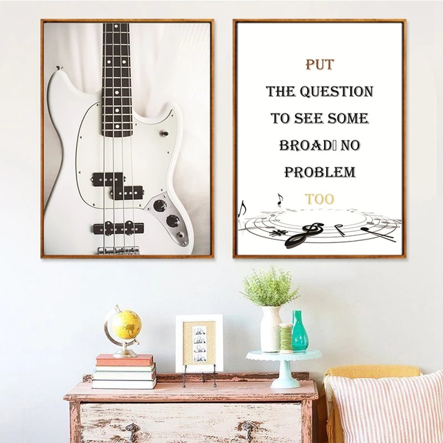 Plakat Nordic z minimalistyczną cytatem gitara na płótnie do dekoracji ścian - idealny wystrój salonu i sypialni - Wianko - 4