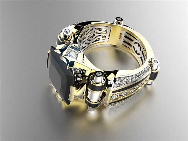 Srebrne pierścienie CC S925 z cyrkoniami - biżuteria oblubieńcza dla mężczyzn i kobiet - Wianko - 2