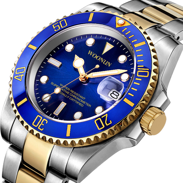 Męskie zegarki mechaniczne z luksusowym niebieskim pokrętłem i stalowym paskiem - Wianko - 8