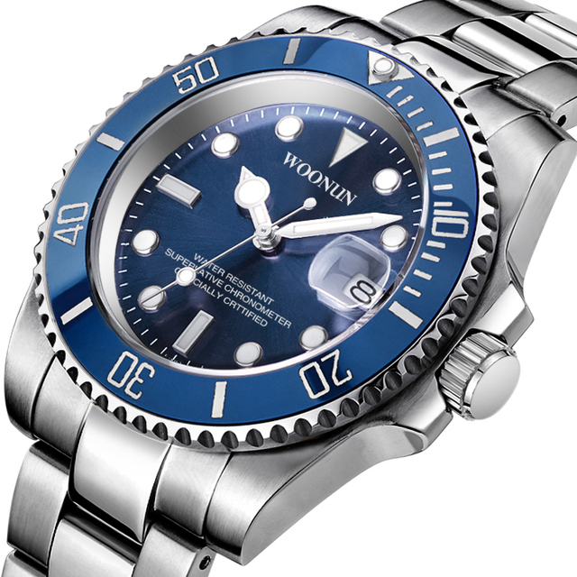 Męskie zegarki mechaniczne z luksusowym niebieskim pokrętłem i stalowym paskiem - Wianko - 10