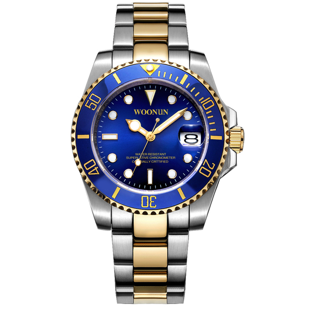 Męskie zegarki mechaniczne z luksusowym niebieskim pokrętłem i stalowym paskiem - Wianko - 7