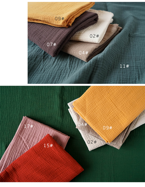 Tkanina bawełniana o wysokiej jakości, cienka i miękka, o podwójnej krepe teksturze, 130cm x 50cm, 160g/m² - Wianko - 11
