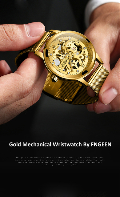 2020 nowe złote męskie zegarki mechaniczne z szkieletem, stal nierdzewna Watchband, marka luksusowa - Wianko - 10