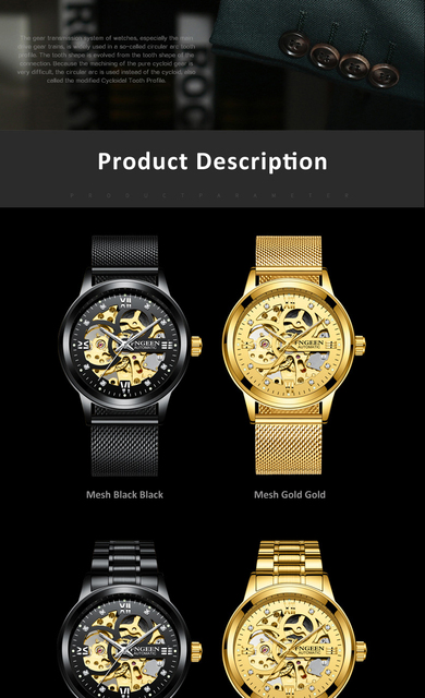 2020 nowe złote męskie zegarki mechaniczne z szkieletem, stal nierdzewna Watchband, marka luksusowa - Wianko - 6