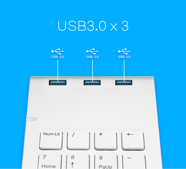 Klawiatura numeryczna Rocketek USB 18 klawiszy z 3 portami USB 3.0 dla Mini cyfrowej klawiatury - Wianko - 18