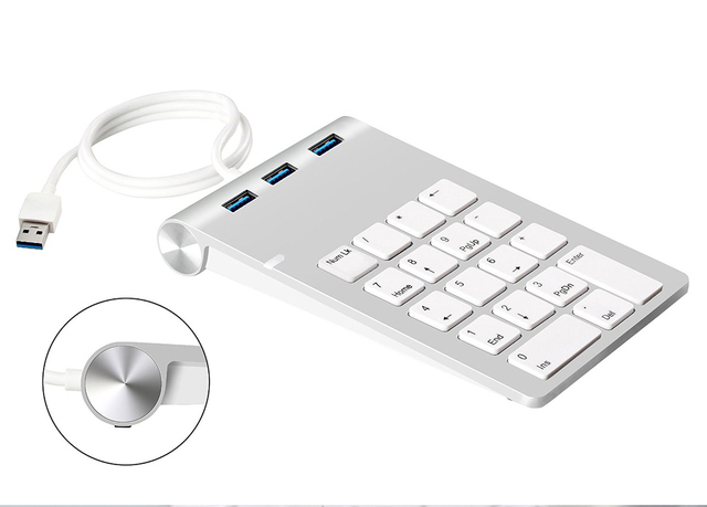 Klawiatura numeryczna Rocketek USB 18 klawiszy z 3 portami USB 3.0 dla Mini cyfrowej klawiatury - Wianko - 22