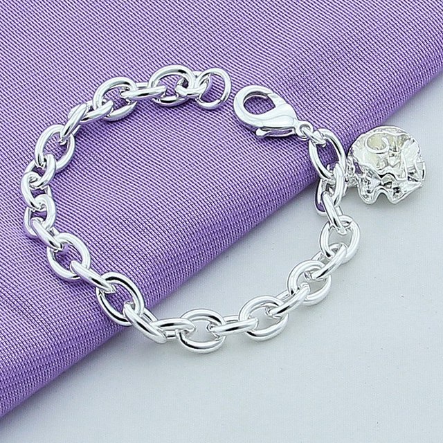 Srebrna bransoletka łańcuszkowa z romantycznym sercem - popularne marki, idealne na wesele i prezent dla kobiet - biżuteria 925 srebro - Wianko - 8