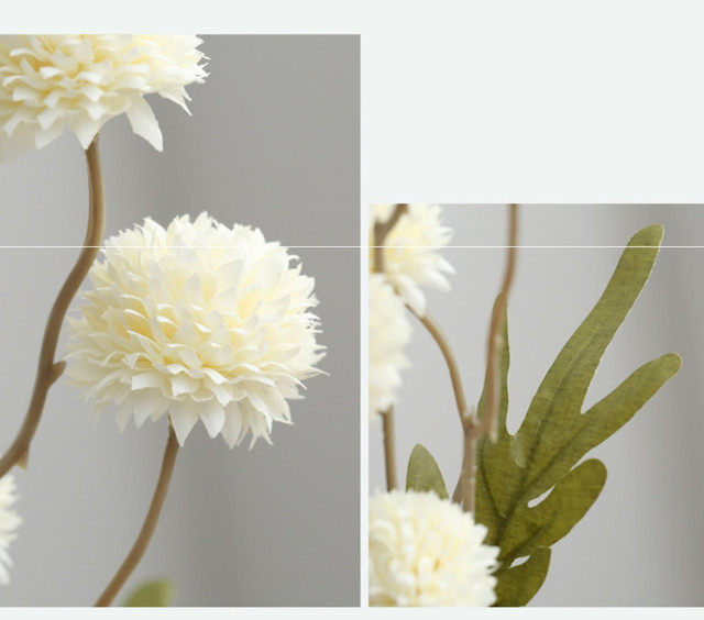 Piękne białe i różowe sztuczne kwiaty mniszka do dekoracji wnętrz i akcesoriów ślubnych - zestaw 5 główek - Wianko - 4