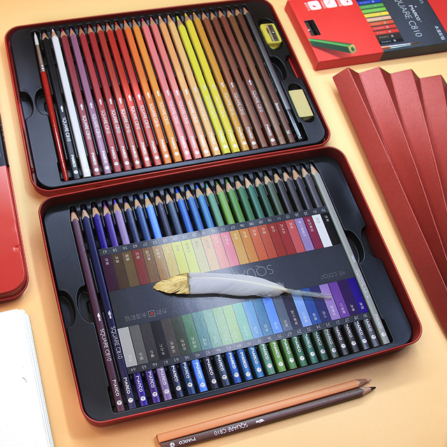 Profesjonalny zestaw metalowych kredek akwarelowych Macaron 12/24/48 kolorów w kwadratowym pudełku, idealny do rysowania i szkicowania w szkole i jako prezent artystyczny - Wianko - 15