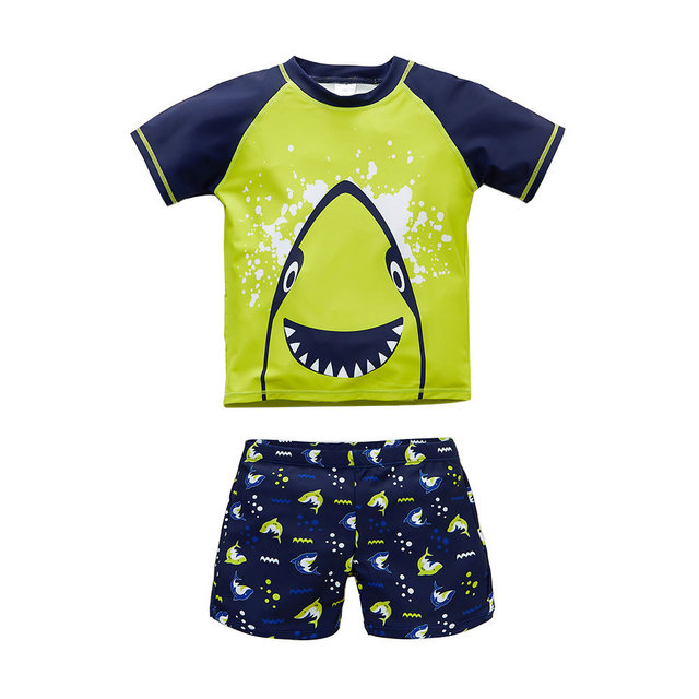 Dziecięcy strój kąpielowy Ircomll Kid Boys z krótkim rękawem - T-shirt Top + spodnie 2 sztuk zestaw plażowy - ochrona UV - Wianko - 3