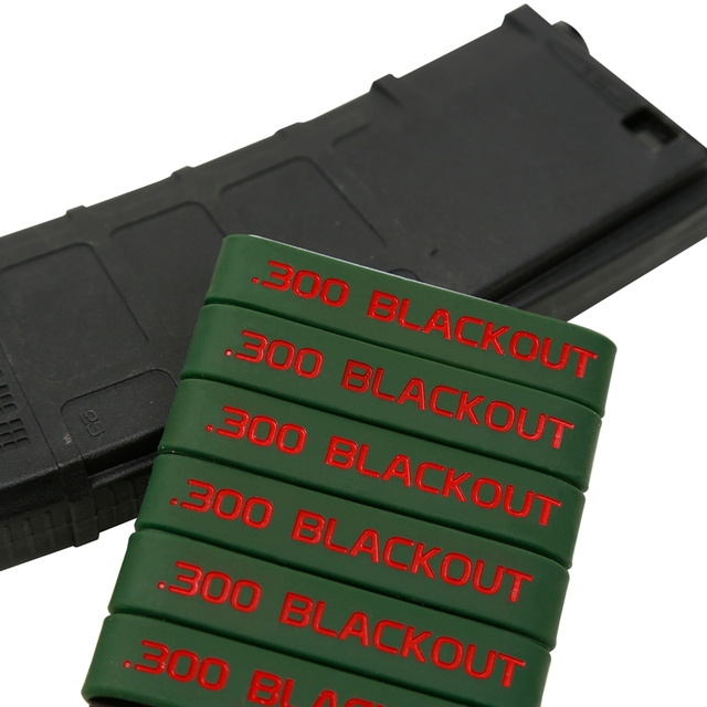 Opakowanie gumek recepturek Magazine Marking Band dla amunicji 5.56, 300 AAC BLK, 223 REM, 7.62x35mm 300 Blackout Subsonic - Wianko - 5