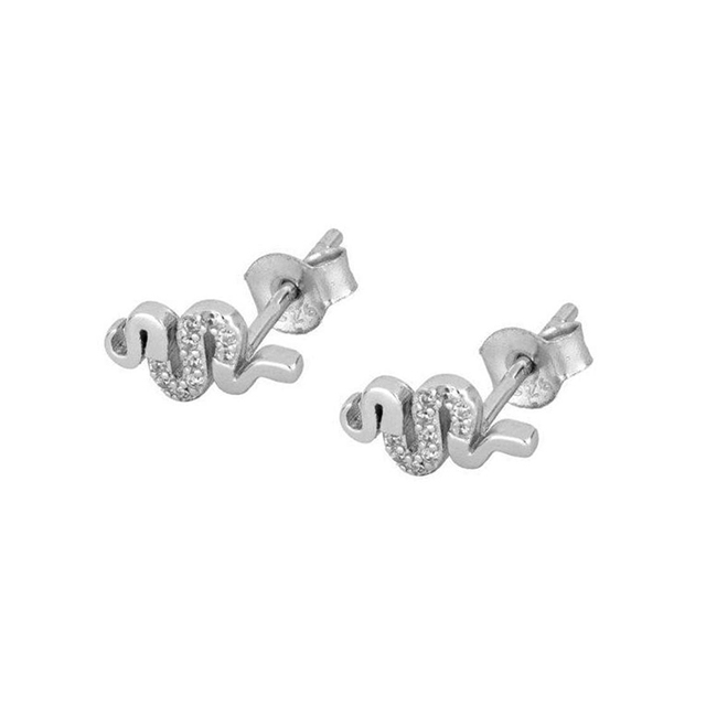 Kolczyki damskie typu sztyft ze srebra próby 925, ozdobione kryształami Pave w kształcie węża - delikatna biżuteria - Wianko - 13