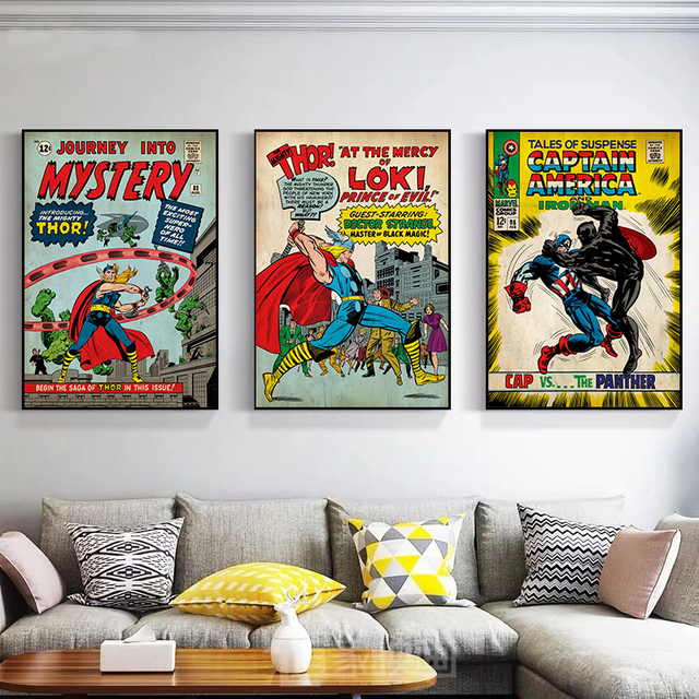 Plakat artystyczny Marvel Avengers dla dzieci do sypialni i salonu – bez ramki - Wianko - 5