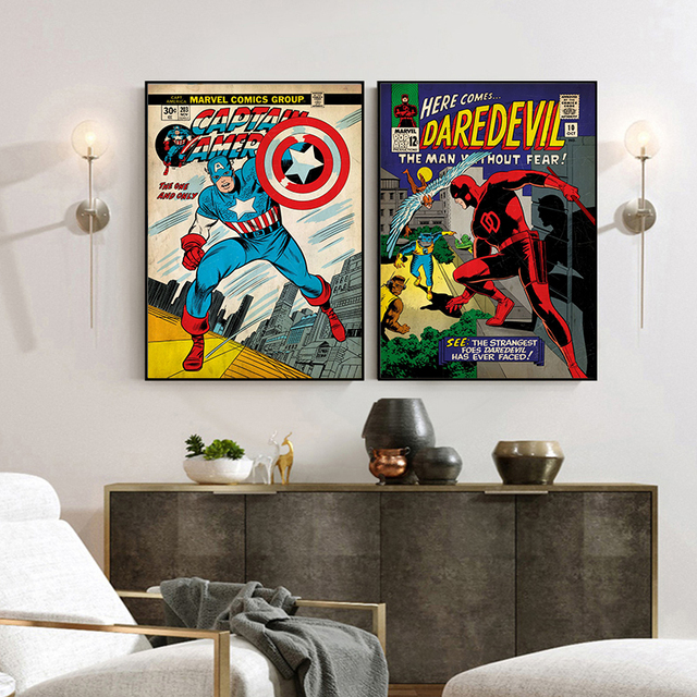 Plakat artystyczny Marvel Avengers dla dzieci do sypialni i salonu – bez ramki - Wianko - 6