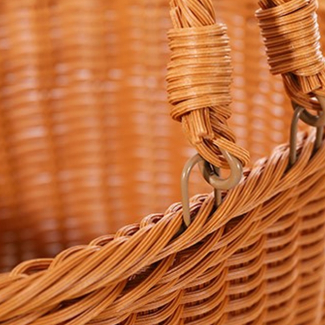 Kosz piknikowy z rattanu, idealny do przechowywania owoców i chleba - Handwoven - Wianko - 8