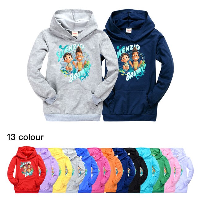 Bluza Disney Kids Girls jesienno-chłopięca z długim rękawem - Luca, kaptur, T-shirt, dla nastolatków, dzieci - Wianko - 2