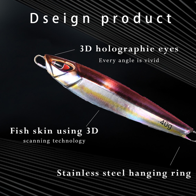 Haczyki na ryby - 3D laserowe drukowanie metalowe, twarda cekinowa przynęta wędkarska z piórem Jigger i spinnerem - Wianko - 3