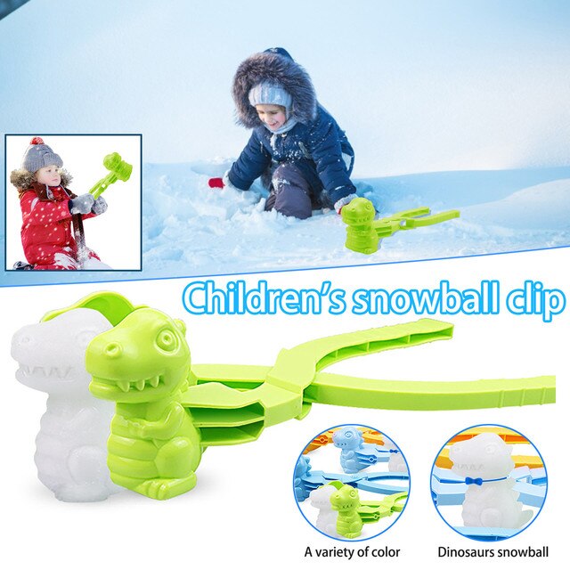Plastikowy Kształt Dinozaura Snowball Maker dla Dzieci - Zabawka Sportowa do Formowania Śnieżnych Piłek i Zabaw na Powietrzu - Wianko - 5
