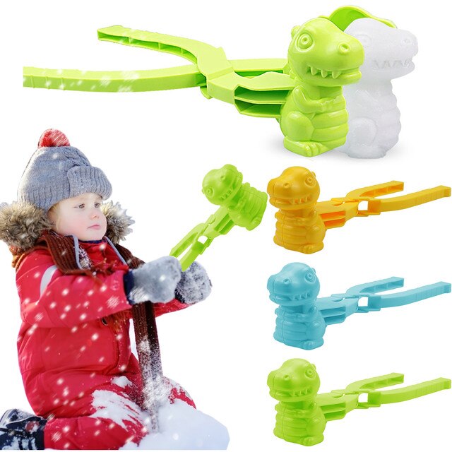 Plastikowy Kształt Dinozaura Snowball Maker dla Dzieci - Zabawka Sportowa do Formowania Śnieżnych Piłek i Zabaw na Powietrzu - Wianko - 1