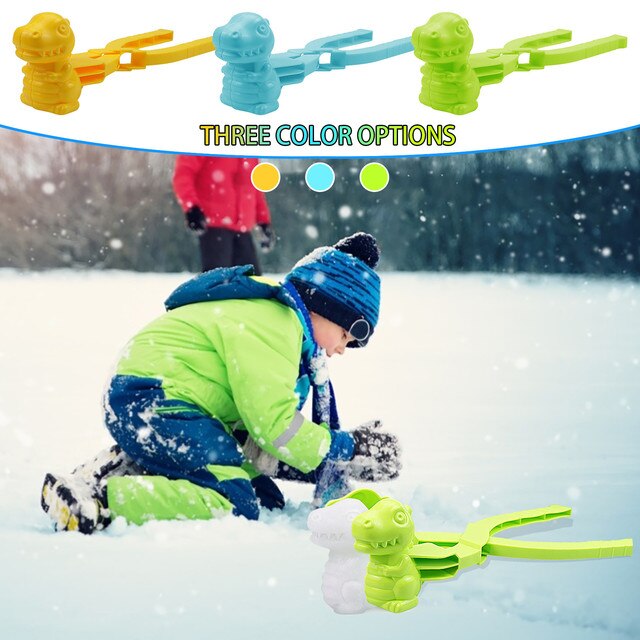 Plastikowy Kształt Dinozaura Snowball Maker dla Dzieci - Zabawka Sportowa do Formowania Śnieżnych Piłek i Zabaw na Powietrzu - Wianko - 3
