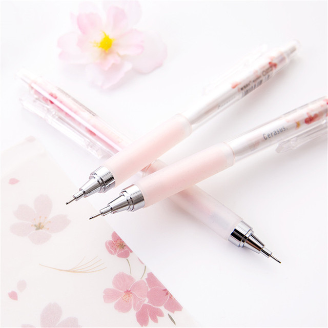 Ołówek mechaniczny Sakura Kawaii - 1 szt. różowe wiśniowe kwiaty, 0.5mm - Wianko - 4