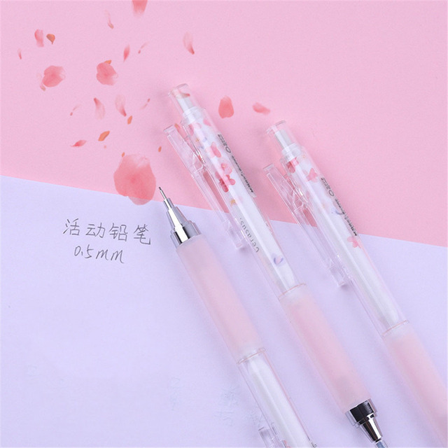 Ołówek mechaniczny Sakura Kawaii - 1 szt. różowe wiśniowe kwiaty, 0.5mm - Wianko - 6
