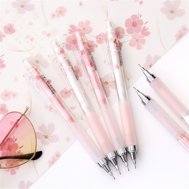 Ołówek mechaniczny Sakura Kawaii - 1 szt. różowe wiśniowe kwiaty, 0.5mm - Wianko - 3