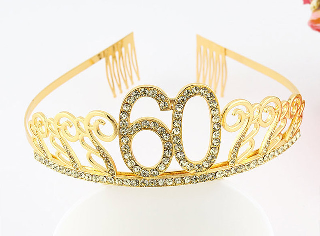 Dekoracja urodzinowa różowe złoto - satynowa szarfa, kryształowa korona, Tiara - 18, 21, 30, 40, 50 rocznica, nowy, wielkanoc - Wianko - 49